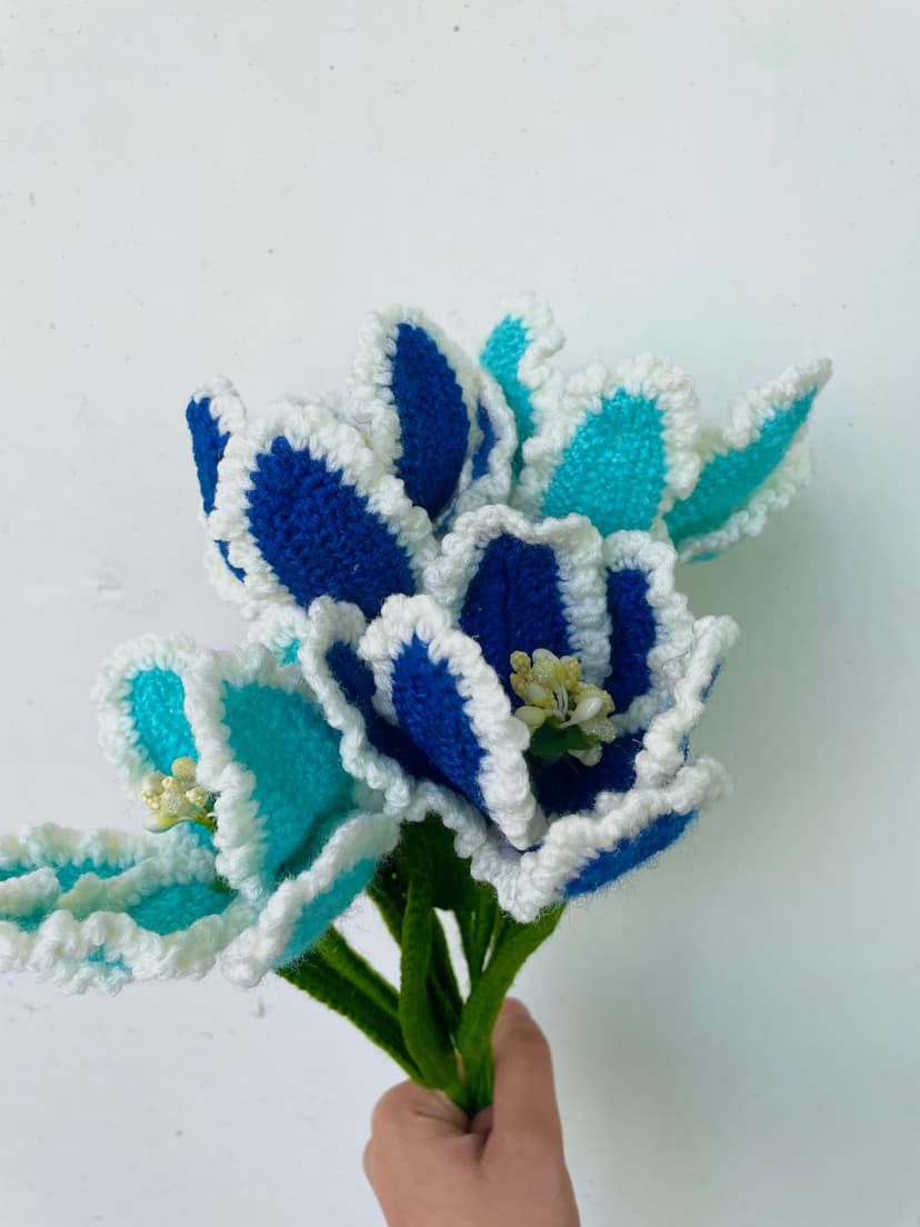 Blue blooming tulips